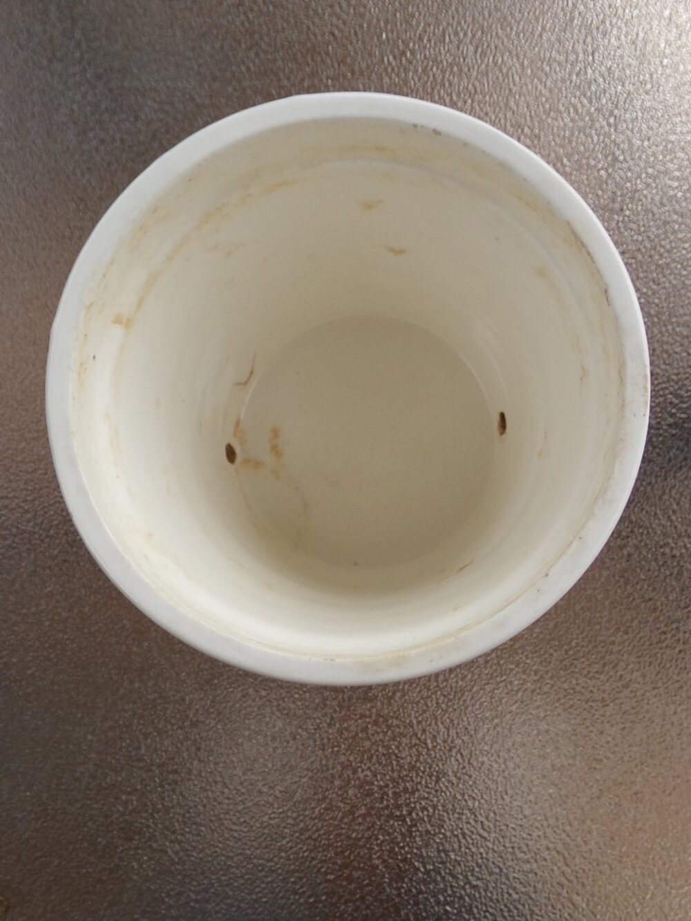Vintage Rare Flower Plant Pot Ivory Enesco Imports Japan Violet Vine Shiny - Picture 14 of 14